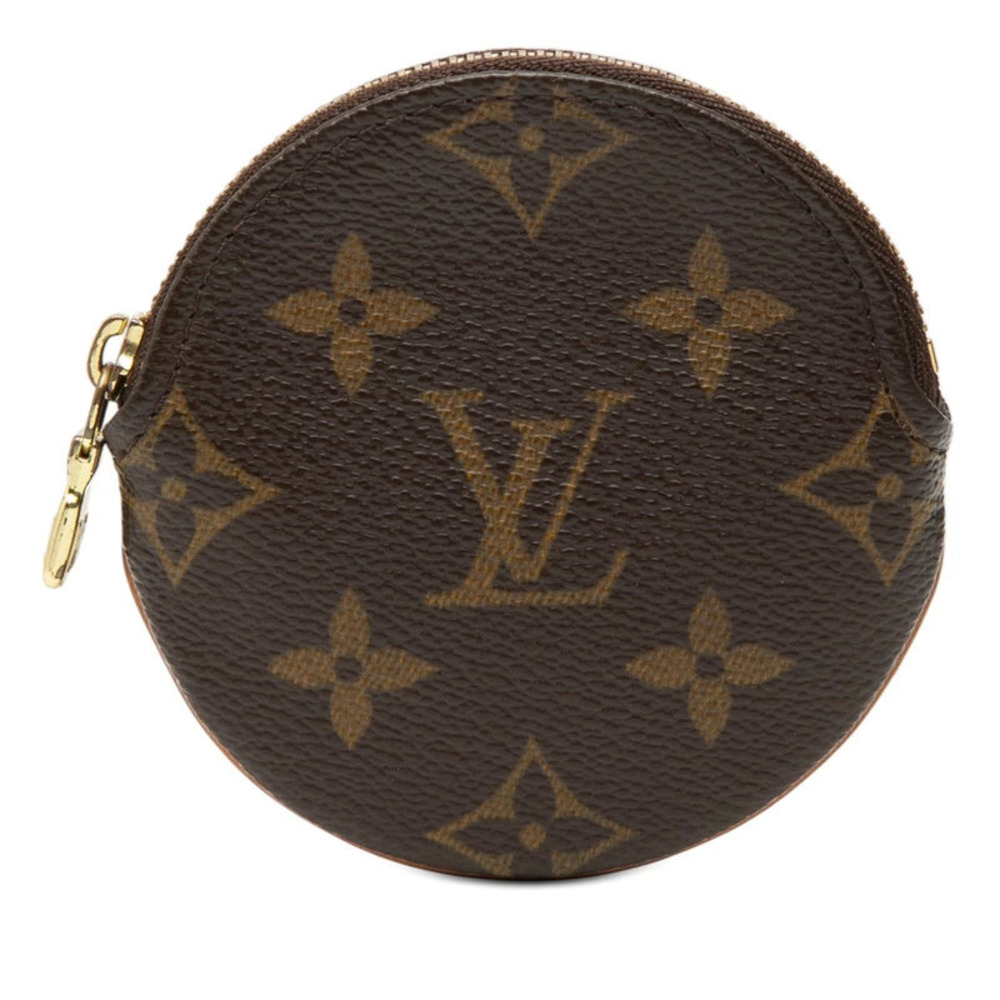 Louis Vuitton Monogram Portemonnaie Rond coin case Wallet Brown Leather